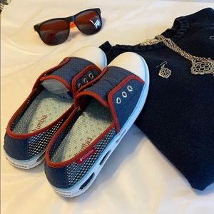 Columbia Loafers Red white and blue.